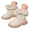 thumbnail image 1 of Quealent Girls Kids Snow Boots Waterproof Slip Resistant Outdoor Winter Shoes(Kids/Little Kids/Big Kids) Beige for Size 9.5, 1 of 8