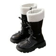 thumbnail image 1 of Quealent Girls Knee High Boots Winter Warm Riding Boots with Side Zipper Fashion School Shoes Comfortable Tall Boots Black for Size 12.5, 1 of 9