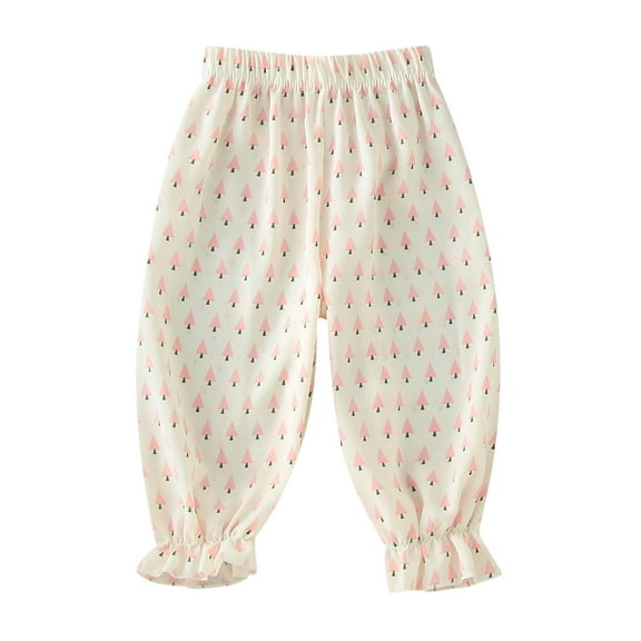 Quealent Girls Pants 2024 Fashion Summer Toddler Girl Trousers Clothes Baby Girls Solid Color Buttom Pants Pink,2-3 Years