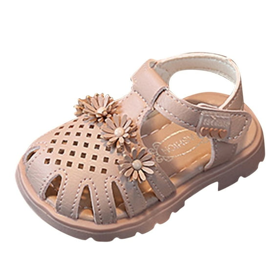Quealent Girls' Sandals 2024 Summer Soft Baby Girls Boys Sandals Open-Toe Outdoor Casual Summer First Walkers Shoes Pink,5