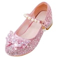 thumbnail image 1 of Quealent Girls Sandals Clear Sparkle Jelly Dress Shoes with Bow Mary Jane Flats Pink for Size 13, 1 of 7