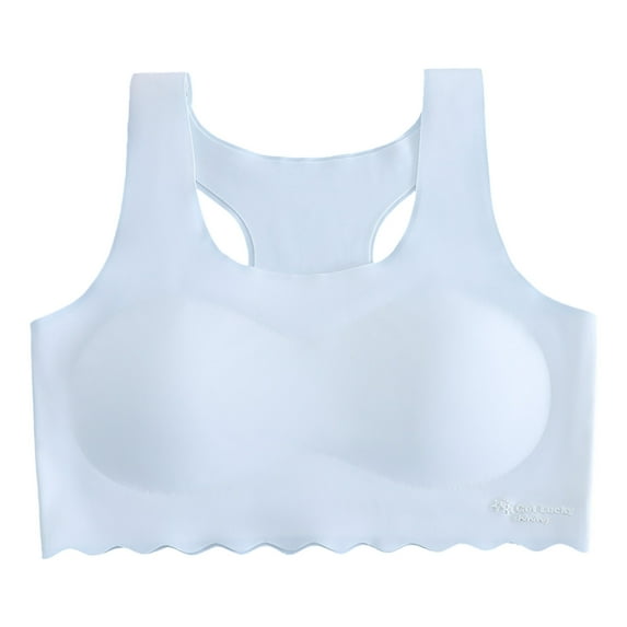 Quealent Girls Seamless Bras Toddler Girl Underwear Big Girls Bra Comfort Flex Fit Seamless for Girl Teens Blue,12-15 Years