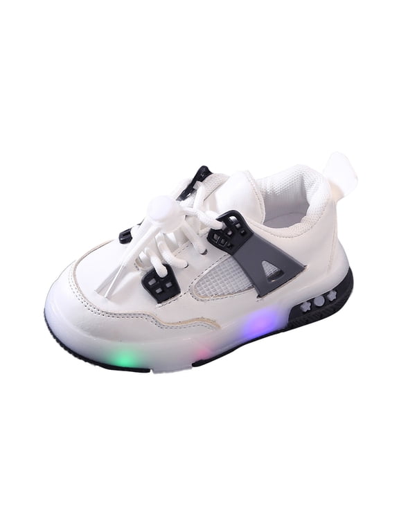 Girls Sneakers Toddler Kids Girls Boys LED Light Shoes Sports Shoes Black for 9.5