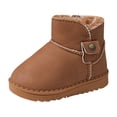 thumbnail image 1 of Quealent Girls Snow Boots Warm Winter Boots for Toddler/Little/Big Kids Brown for Size 1.5, 1 of 8