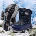 thumbnail image 1 of Quealent Girls Snow Boots Waterproof Outdoor Warm Slip Boys Winter Shoes for Kids Blue for Size 13.5, 1 of 7