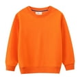 thumbnail image 1 of Quealent Girls Sweatshirts Boys' Crewneck Thin Sweatshirt Girls Sport Long Sleeve Cotton Pullover Tops Kids Toddler Solid T-Shirt Orange,5-6 Years, 1 of 4