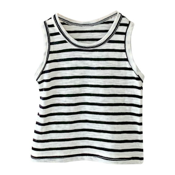 Quealent Girls Tops 2024 Girls T Shirts Sleeveless Undershirts Kids Girls T-Shirts Vest Black,12-18 Months