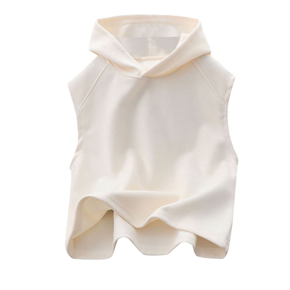 Quealent Girls Tops Girl Summer Shirt Clothes Toddler Baby Girls Sleeveless Solid Tank Tops Summer Undershirt T-Shirts White,5-6 Years