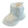 thumbnail image 1 of Quealent Girls Winter Boots Boys Girls Winter Cold Weather Waterproof Non Slip Warm Shoes for Little Kids White for Size 13, 1 of 9