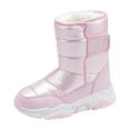 thumbnail image 1 of Quealent Girls Winter Mid Calf Snow Boots Warm Lined Non-Slip Shoes for Toddler Little Kid Big Kid Pink for Size 2, 1 of 8