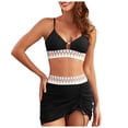 thumbnail image 1 of Quealent High Waisted Bikini Sets for Women Tummy Control Swimsuits 3 Piece Bathing Suits Neon Swimwear with Skirt 2026 Black for Size M, 1 of 9