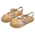 thumbnail image 1 of Quealent Jelly Sandals Girls Soft Sole Princess Costume Summer Dress Sandals Closed Toe Comfortable for Toddler Little Kid Big Kid Yellow for Size 9, 1 of 4
