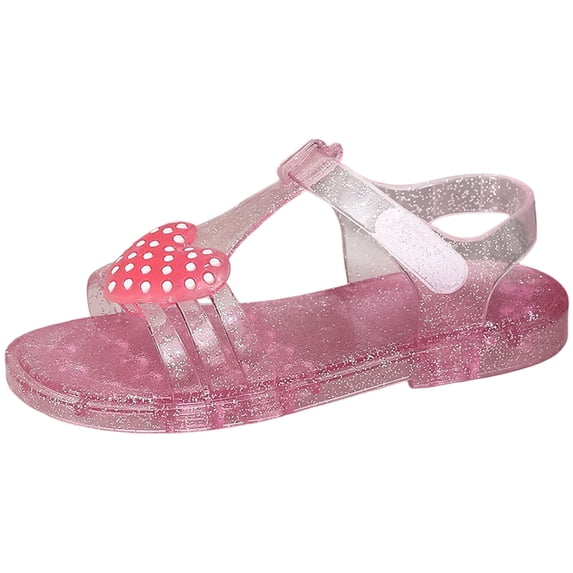 Quealent Jelly Sandals Girls Soft Sole Princess Summer Dress Sandals Closed Toe Comfortable for Toddler Little Kid Big Kid Red for Size 12