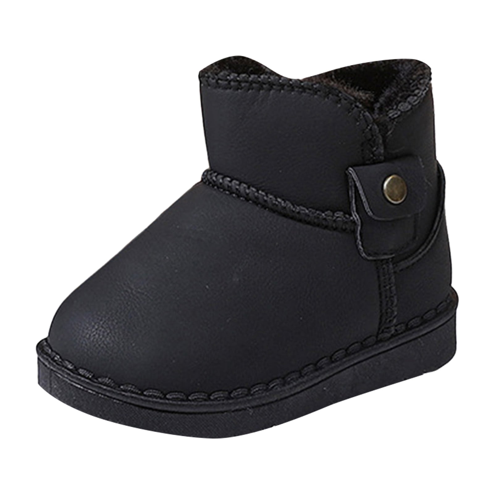 Quealent Kid's Girls Shearling Sheepskin Boot - Warm Easy On Winter ...