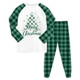 thumbnail image 1 of Quealent Kids 2-Piece Outfit Sets Christmas Boys Girls Youth Christmas tree Winter 6 7 Long Sleeve Top & Pants Set Green for Size 6-7 Years, 1 of 7