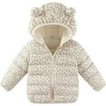 thumbnail image 1 of Quealent Kids Boy Girl Winter Hooded Puffer Jackets Coats Light Weight Padded Outerwear Beige for Size 3-4 Years, 1 of 7