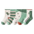 thumbnail image 1 of Quealent Kids Cotton Ankle Animal Socks: 5 Pairs Cute Cartoon Crew Socks Soft Funny Childs Sock Breathable for Boys Girls A for Size 1-3 Years, 1 of 2