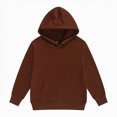 thumbnail image 1 of Quealent Kids Cotton Hoodies Toddler Fall Pullover Hooded Medium Weight Sweatshirts with Pocket for Boys and Girls (Coffee, 13-14 Years), 1 of 4