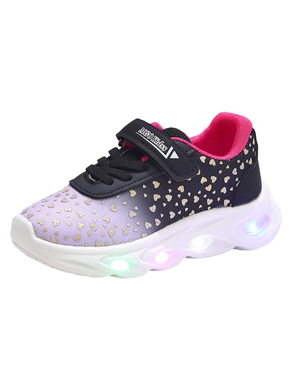 Kids Shoes Running Shoes for Kids Light Up Shoes Boys Girls Fashion LED Lights Sneakers Kids (Toddler/Little Kid/Big Kid) Black,Size 9