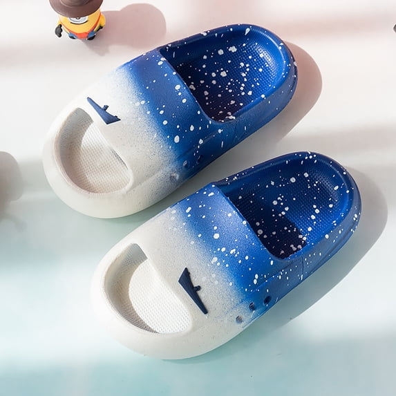 Quealent Kids Slides Girls Tween Slippers For Girls丨Shower Slippers Bathroom Pool Sandals丨Boys Girls Comfy Thick Sole Slippers丨Summer Non-Slip Beach Shoes Blue for 1