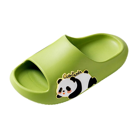 Quealent Kids Slides for Girls Boys Toddler Cloud Slides Animal Quick Drying Beach Slides Toddler Pool Shower Flip Flops Slippers Green for Size 12.5