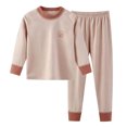 thumbnail image 1 of Quealent Kids Thermal Underwear Set Toddler Winter Base Layer Ultra Soft Long Johns for Little Big Boys Girls (Pink, 1-2 Years), 1 of 9