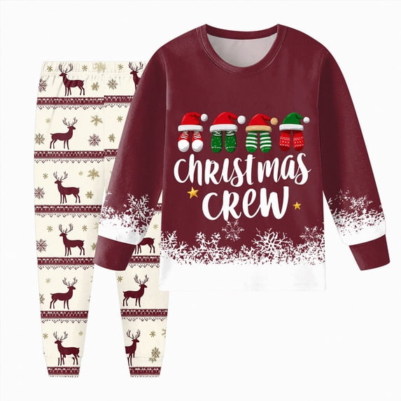 Quealent Kids & Toddler Girls Boys Pajamas 2 Piece Pjs Set Soft Cotton Sleepwear (Wine, 3-4 Years)