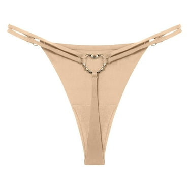 Quealent Lace Underwear for Women Microfiber Smooth Stretch Brief Panty (Beige,XXL)