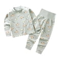 thumbnail image 1 of Quealent Little Boy Girl 2 Piece Pajama Sets Stylish Long Sleeve Top and Pant Loungewear for Babies Toddlers and Kids (Light Green, 4-5 Years), 1 of 3