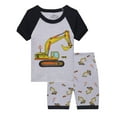 thumbnail image 1 of Quealent Little Boy Short Pajamas Sets for Toddler Sleepwear Summer 2 Piece kids Pjs 2-7T Black for Size 11-12 Years, 1 of 5