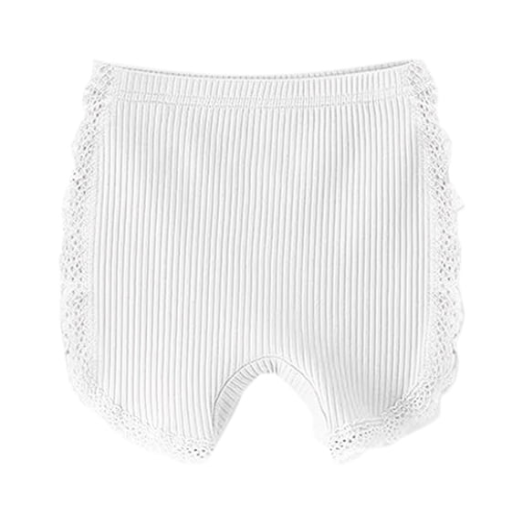 Quealent Little Girl Underwear Ruffle Bloomers for Baby Girls Briefs Panties Baby Cute Cotton Baby Girl Shorts Briefs Panties for Toddler Girls Underpant White,7-8 Years
