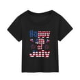 thumbnail image 1 of Quealent Little Girls Boys 4th of July T-Shirt Tops USA Flag Tees Independence Day Kids Toddler Short Sleeve Patriotic Shirts Clothes Black,2-3 Years, 1 of 3