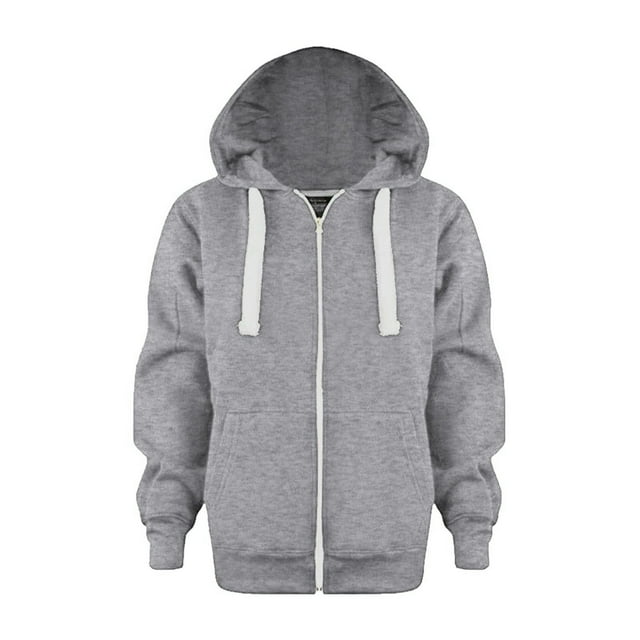 Quealent Little Girls French Terry Zip Up Hoodie Toddler to Big Kid (Gray,3-4 Years)