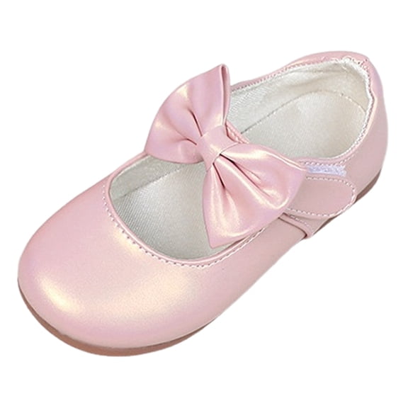Quealent Little Toddler Girls Dress Shoes Ballerina Ballet Flats Kids Mary Janes Pink for Size 1