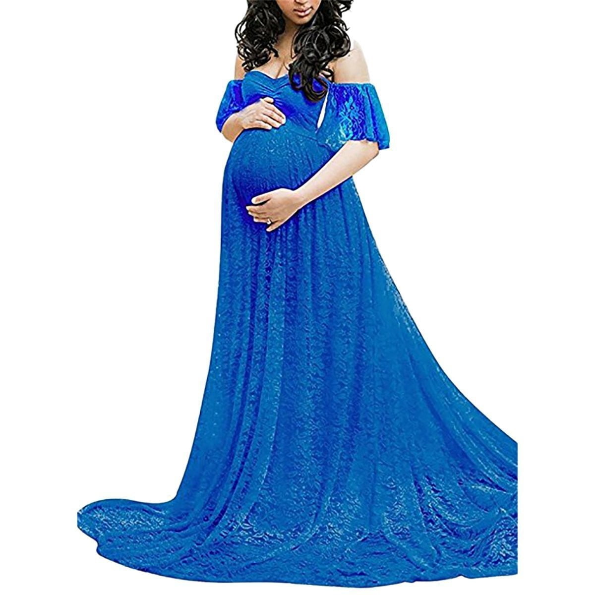Quealent Maternity Dresses Summer Women's Plus Size Maternity Dress for  Breastfeeding (Blue