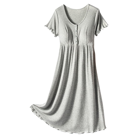 Quealent Maternity Photoshoot Outfits Pregnant Elegant Ladies Clothes Women's Maternity Nursing Dress Breastfeeding Pregnancy Clothes Grey,2XL