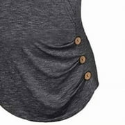 Quealent Maternity Tops Summer Women's Maternity Clothes Tops Pregnancy T Shirt (Grey,2XL)