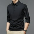 thumbnail image 1 of Quealent Men's Polo Shirts Big and Tall Polo T Shirts for Men Classic Fit Men's Long Sleeve Polo Shirts for Winter Tops (Black,4XL), 1 of 5