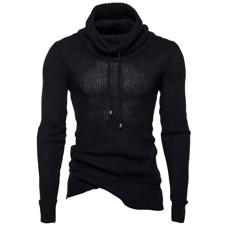 Quealent Men s Pullover Sweaters Big And Tall Mens Sweaters Zip Up Work Mens Turtleneck Sweater Short Sleeve Solid Color T Shirts Basic Slim Fit Knitted Pullover Tees Walmart