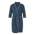 thumbnail image 1 of Quealent Men's Shawl Maxi Bathrobes - Long Plush SPA Robes Plus Size Soft Terry Cloth Bath Robes (Navy,L), 1 of 6