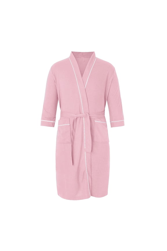 Men's Shawl Maxi Bathrobes - Long Plush SPA Robes Plus Size Soft Terry Cloth Bath Robes (Pink,XL)