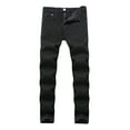 thumbnail image 1 of Quealent Men's Skinny Slim Fit Ripped Distressed Stretch Jeans Pants Slim Fit Jeans For Men (Black,30), 1 of 6