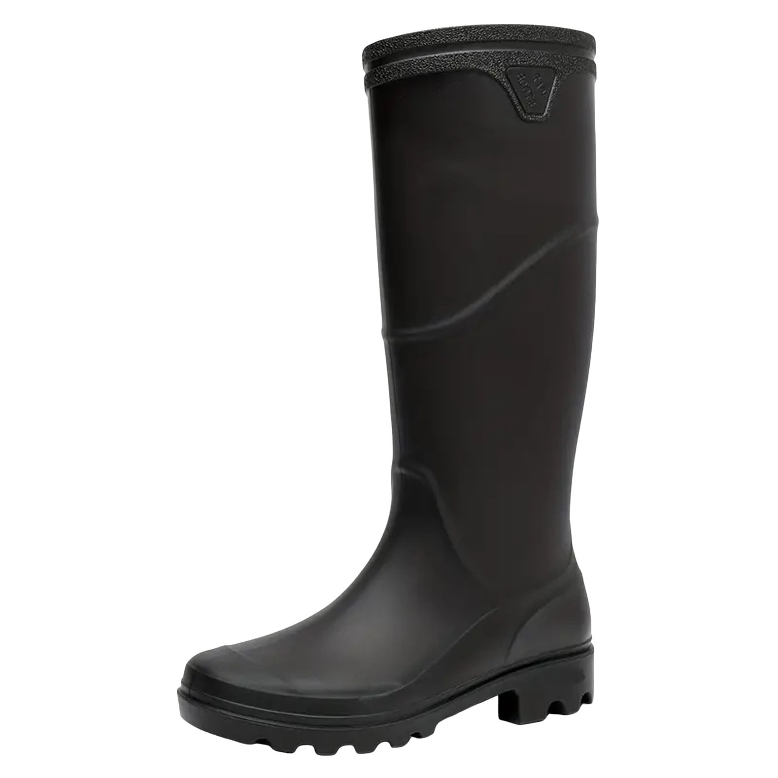 Quealent Men's Steel Toe Rain Boots Rubber Boots, Waterproof Garden Fishing Outdoor Work Boots, Durable Slip Resistant Knee Boots (Black,10)