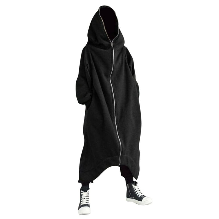 トップス SERIALIZE LONG HOODED CARDIGAN GIVON Men's Long Hooded Shawl Cardigan Open Front Gothic Cloak