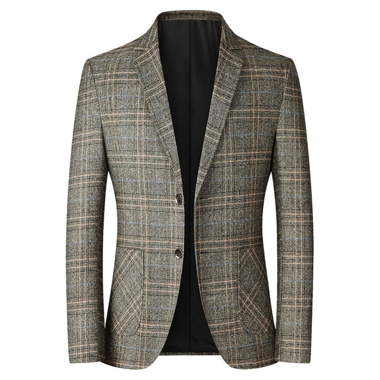 Quealent Mens Casual Blazer Suit Jacket for Men Suit Jacket For Men Blazer Men Slim Fit Spring Autumn Mens Casual Blazers For Business Formal Office Jacket Yellow XL Walmart
