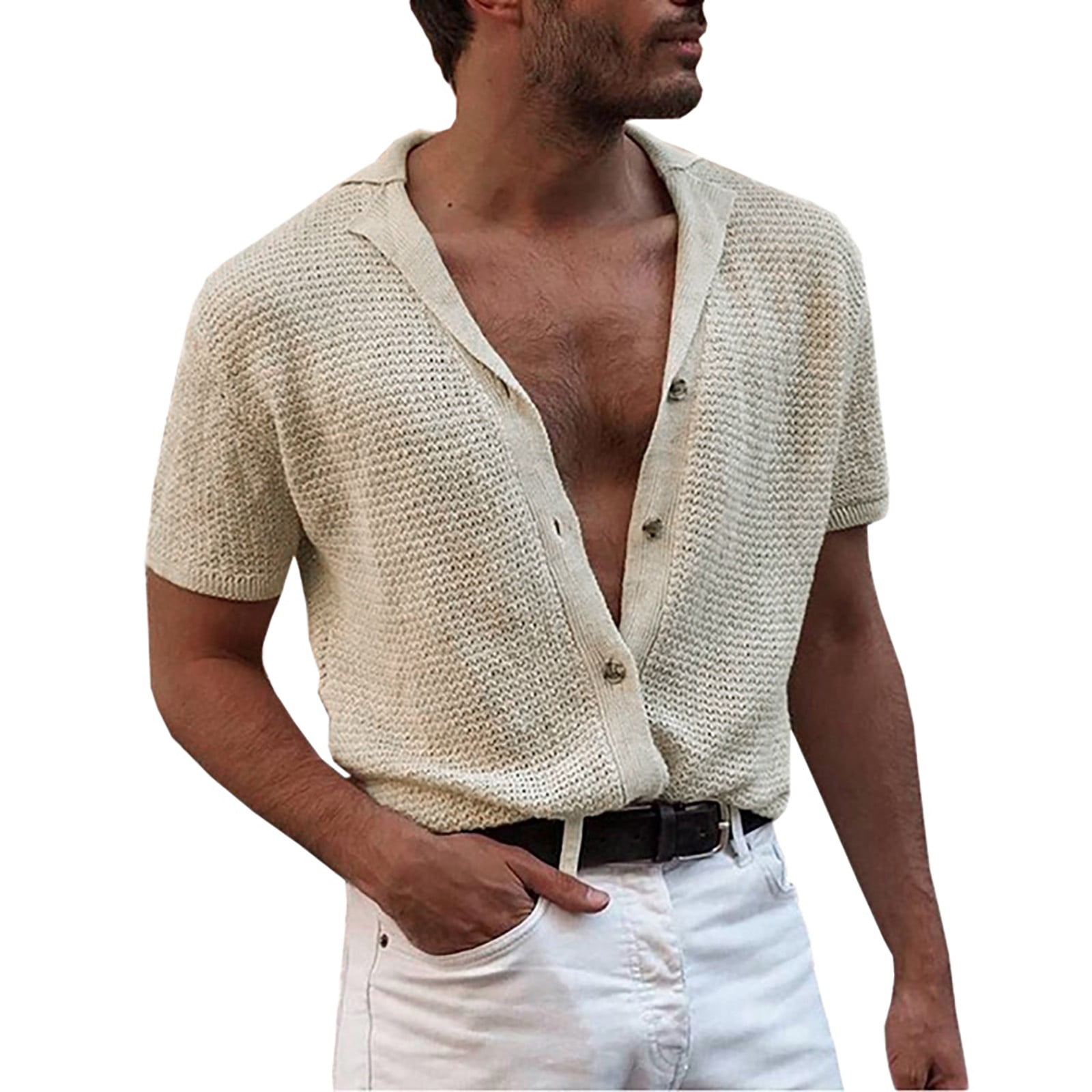 Quealent Mens Light Weight Cardigan Sweaters with Zipper,Mens Button ...