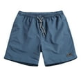 thumbnail image 1 of Quealent Mens Running Shorts Beach Board Shorts Swimwear Bathing Suits Shorts with Zipper Pockets Blue,L, 1 of 3