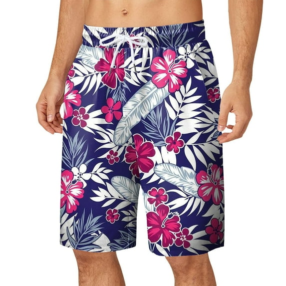 Quealent Mens Swim Trunks 9 Inch Inseam Board Shorts with Compression Liner Swimsuit Bathing Suit Quick Dry Cargo Pocket (Red,3XL)
