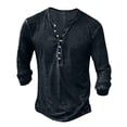 thumbnail image 1 of Quealent Mens T Shirts Graphic Men's Regular Fit Long Sleeve Crewneck Pocket T Shirt (Navy,XL), 1 of 3