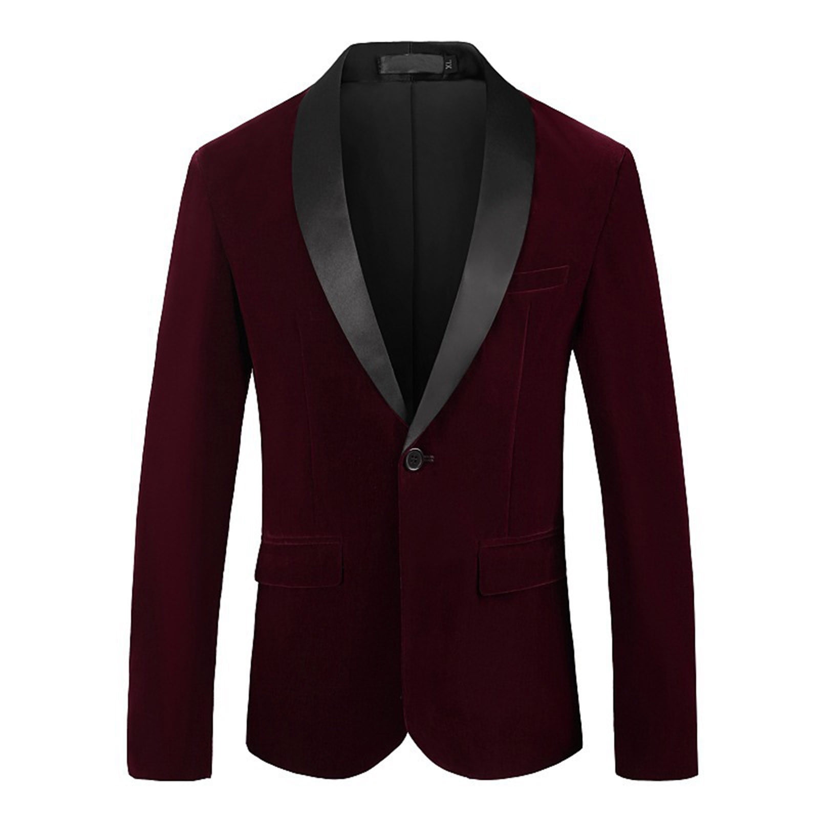 Kyler Men Suits - Shiny Red Shawl Lapel One Button Slim Fit Online main image 1